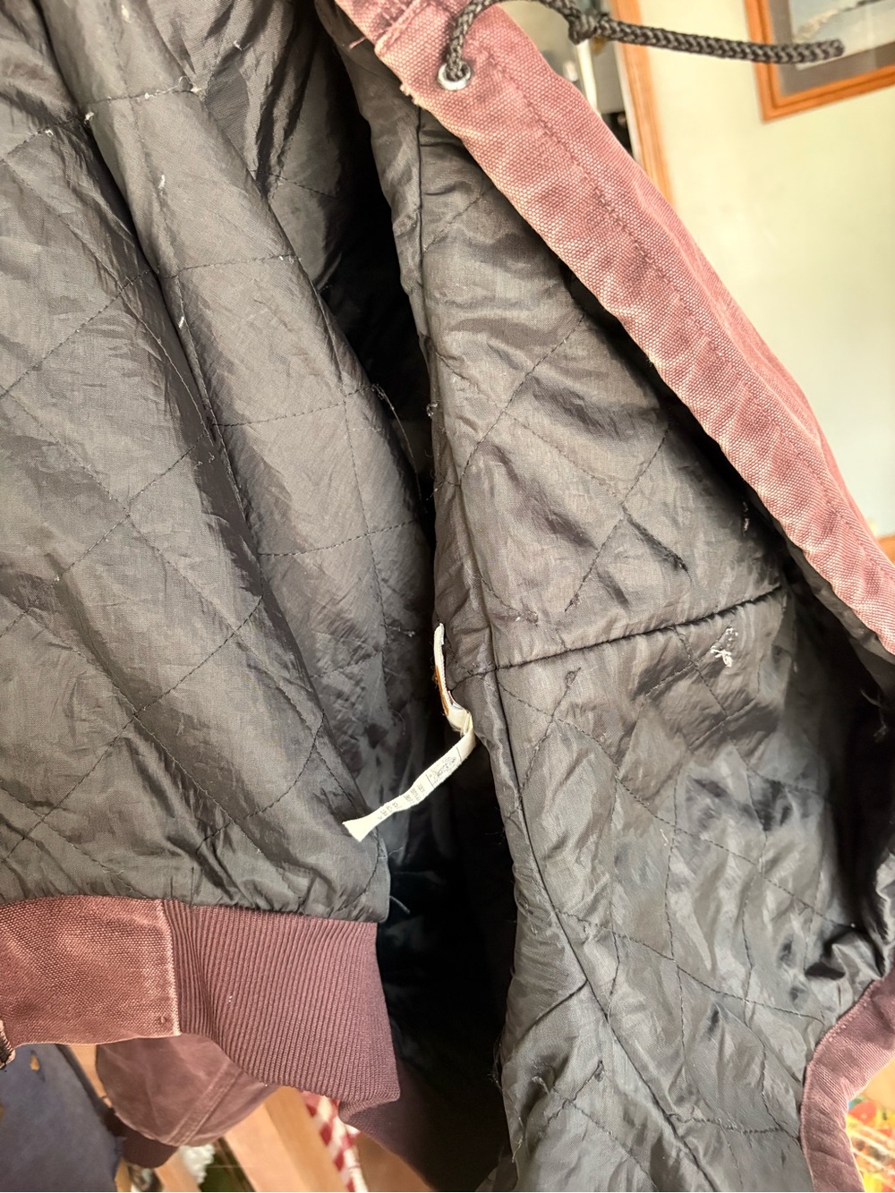 VINTAGE CARHARTT Plum Canvas Winter Coat - Picture 7 of 7